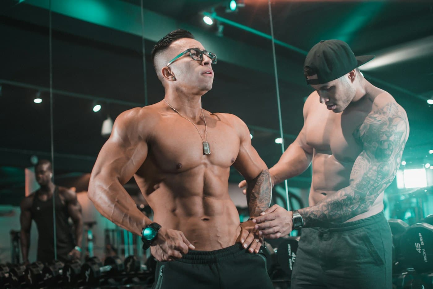 Bodybuilding posing practice